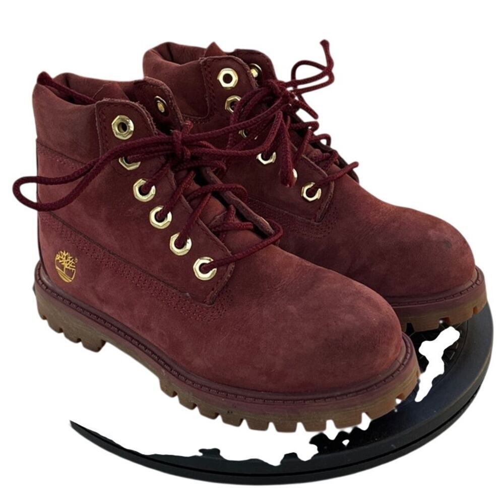 Timberland A2730 Nubuck Leather Gorpcore Waterproof Hiking Boot SZ 11 Red - Picture 3 of 6
